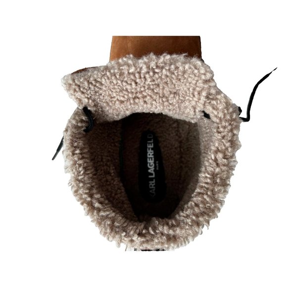 Karl Lagerfeld Paris Faux Shearling-Lined Suede Chukka Boots Cognac ( 12 ) - Picture 8 of 8